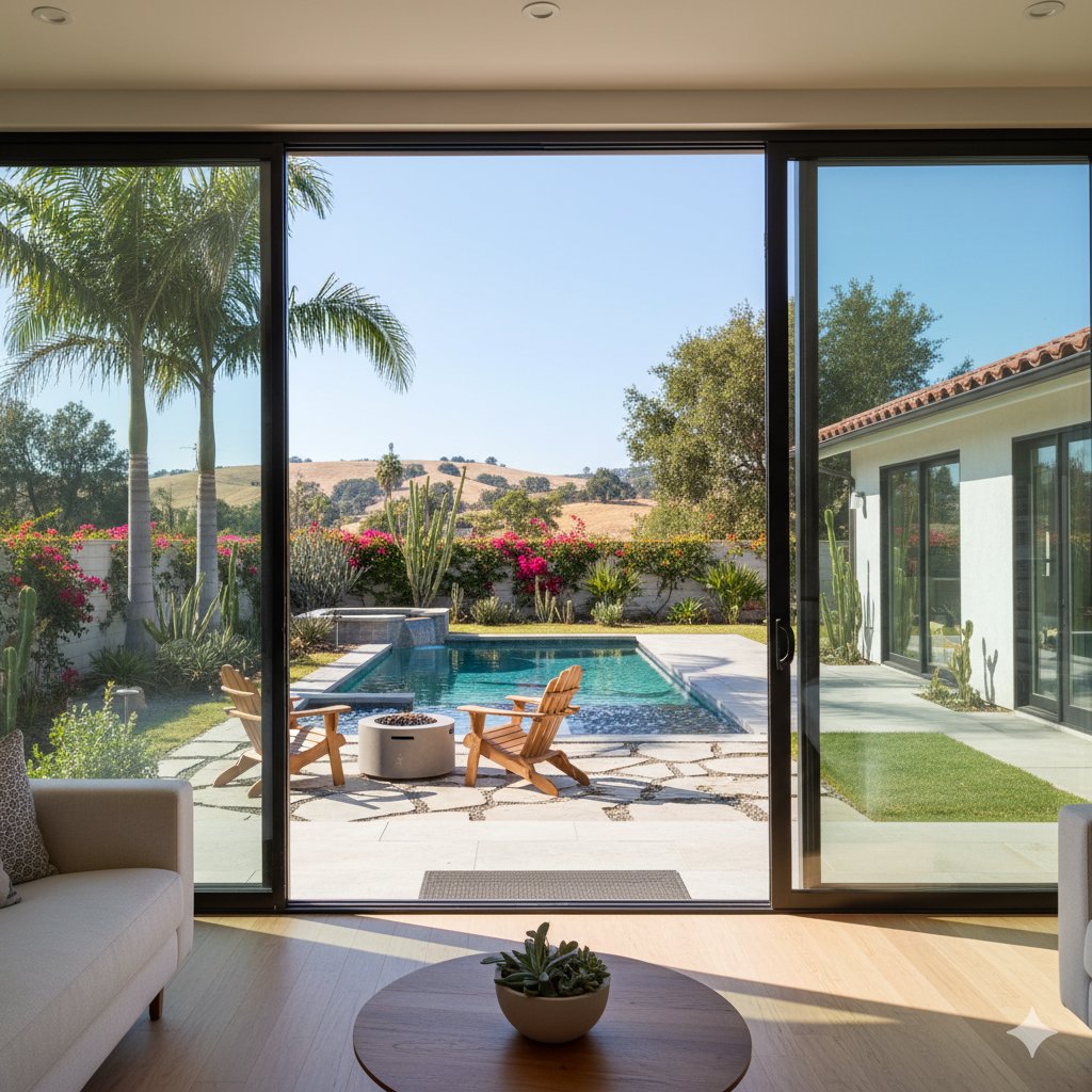 Modern home renovation with pool and outdoor living space in Orange County